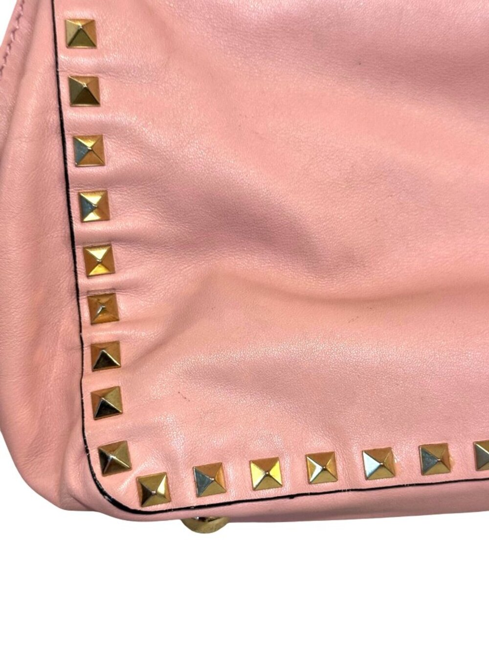 Valentino Garavani Pink Leather Rockstud Trapeze Small Tote Bag with COA - Picture 6 of 15